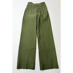 NWT Maeve Anthropologie The Colette Wide Leg Pants 23 Tall Green High Rise
